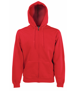 FELPA CAPPUCCIO ZIP CLASSIC ( FRUIT OF THE LOOM ) rosso